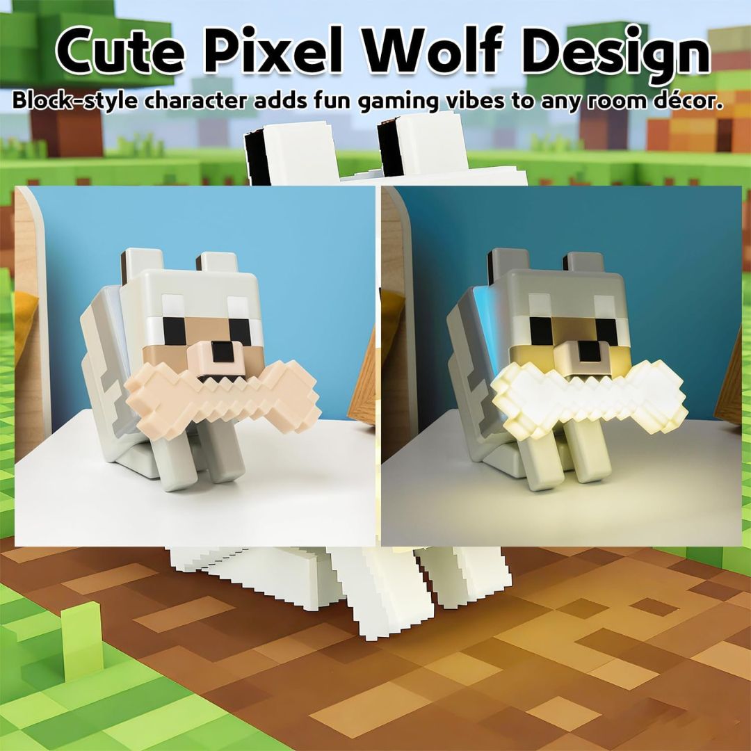 Pixel Wolf Night Light
